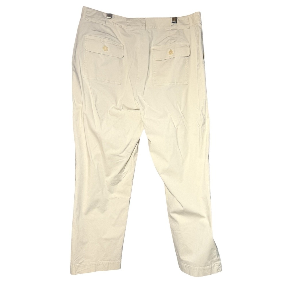 Lauren Ralph Lauren Ankle Chino Pant Women 10 Beige‎ Preppy Coastal Capsule - Picture 2 of 7